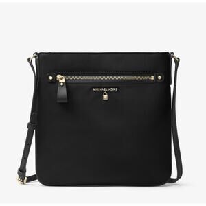 Michael Kors Black Kelsey Nylon Crossbody Handbag Purse GS